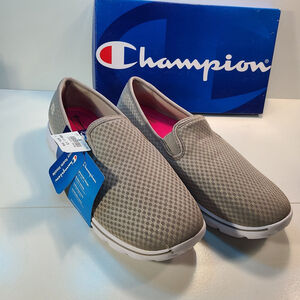 Champion Women's Slip On Shoes Size 13 Gray Mesh Memory Foam Sneakers NWT 12